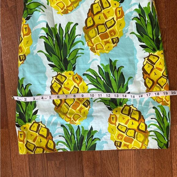 NWT Trina Turk Pineapple Mini Dress Size 2 Blue Yellow Cotton Vacation Summer - Picture 8 of 16